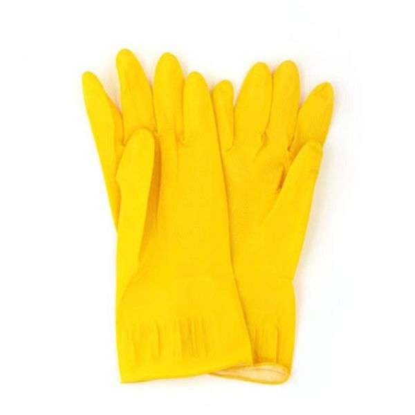 Yellow rubber gloves L